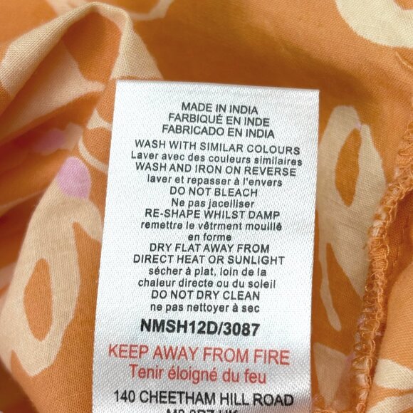 Native Youth Peach Floral Print Cotton Camp Short Sleeve Shirt - Picture 7 of 11